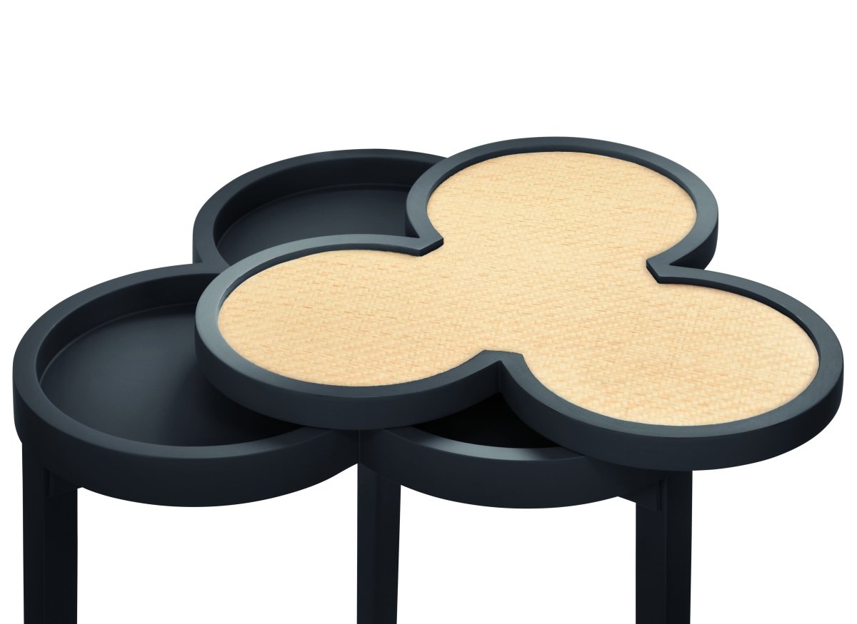 Dylan Navy Blue Cigar Table by Worlds Away | Clover-Top Drinks Table at Fig Linens and Home 2