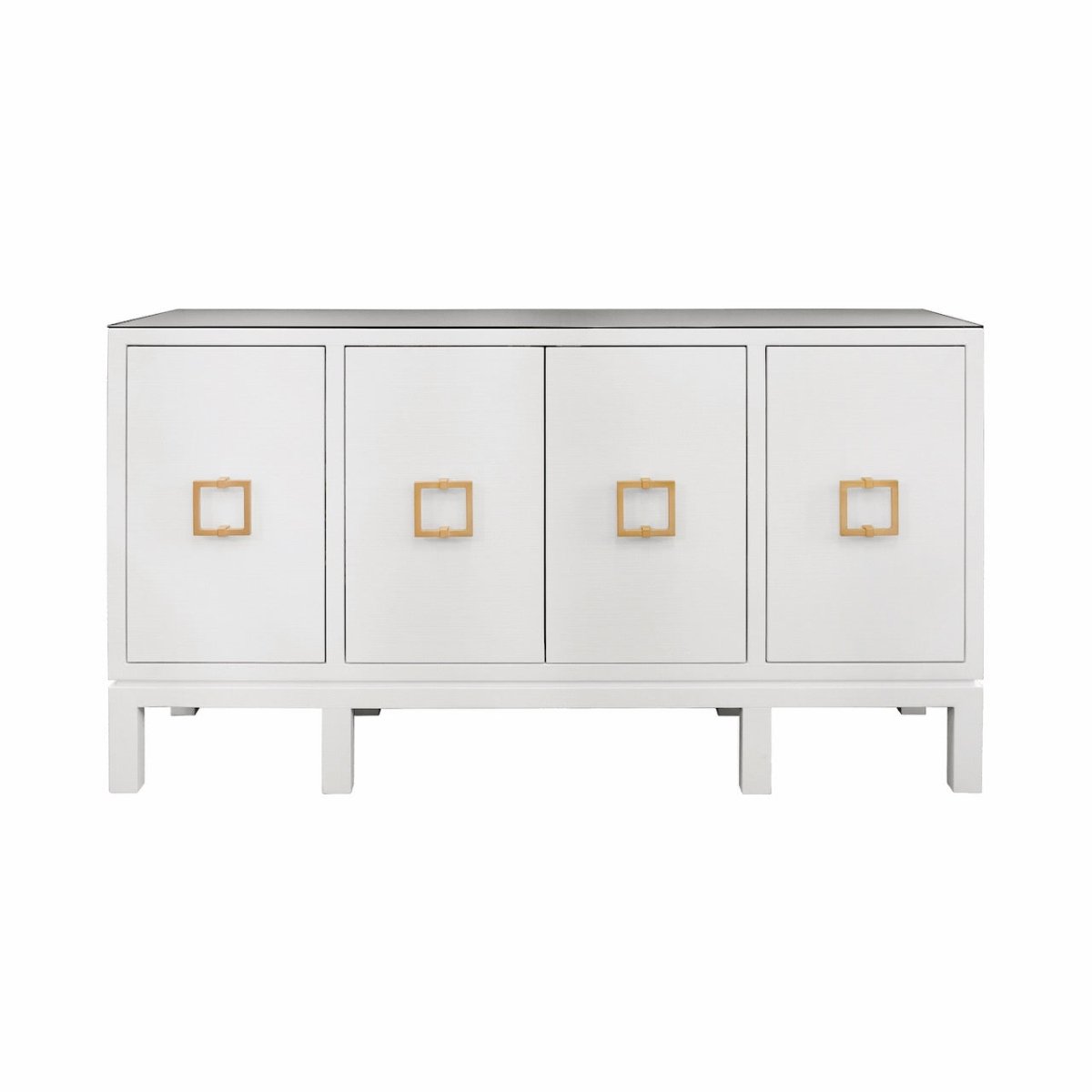 Worlds Away Effie White Buffet | Dining Room Storage Cabinet at Fig Linens and Home 1