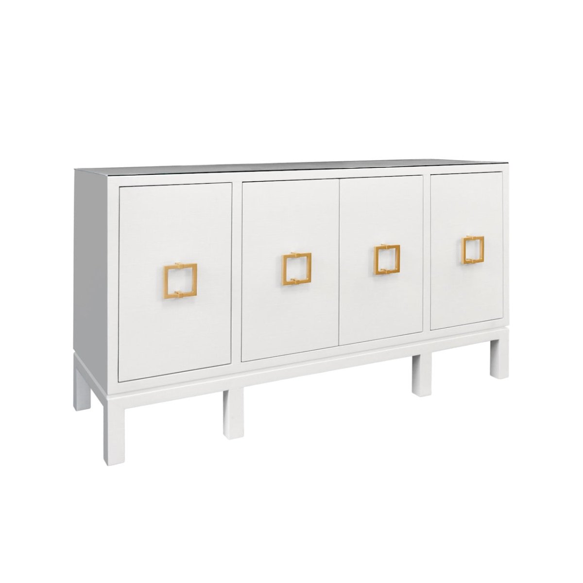 Worlds Away Effie White Buffet | Dining Room Storage Cabinet at Fig Linens and Home 3
