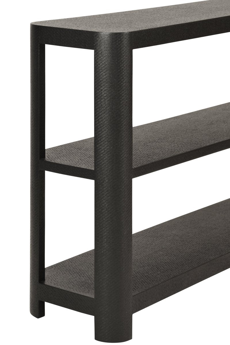 Emery Black Console Table by Worlds Away at Fig Linens and Home - Corner View