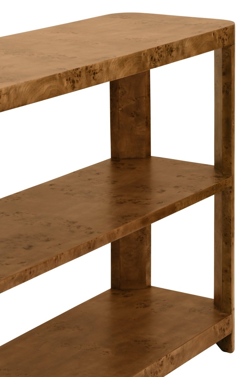 Emery Dark Burlwood Console Table by Worlds Away at Fig Linens and Home - Detail View 2
