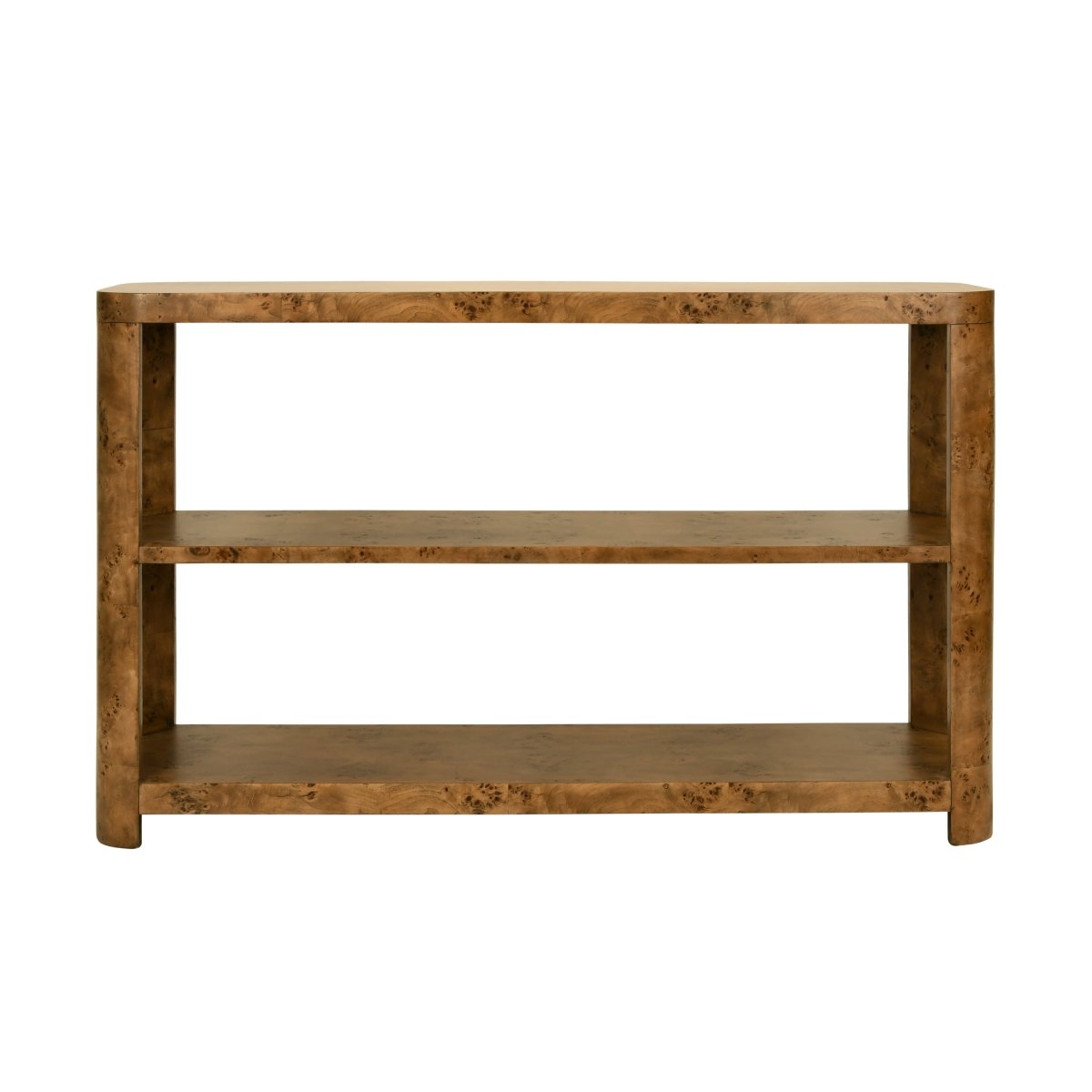 Emery Dark Burlwood Console Table by Worlds Away at Fig Linens and Home - Front View