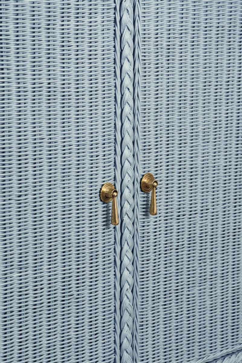 Worlds Away Evander Light Blue Cabinet at Fig Linens and Home - Detail 2