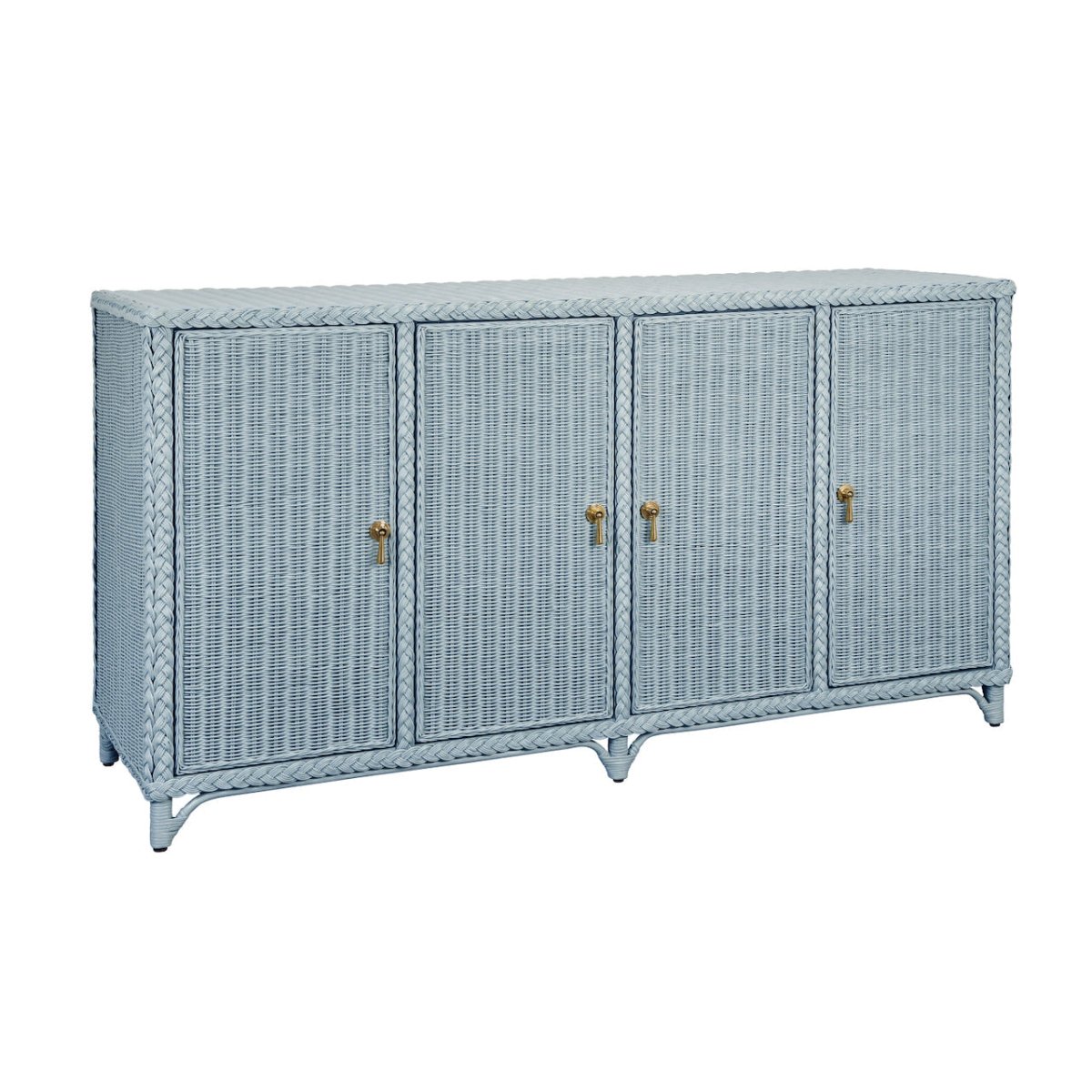 Worlds Away Evander Light Blue Cabinet at Fig Linens and Home - Angle