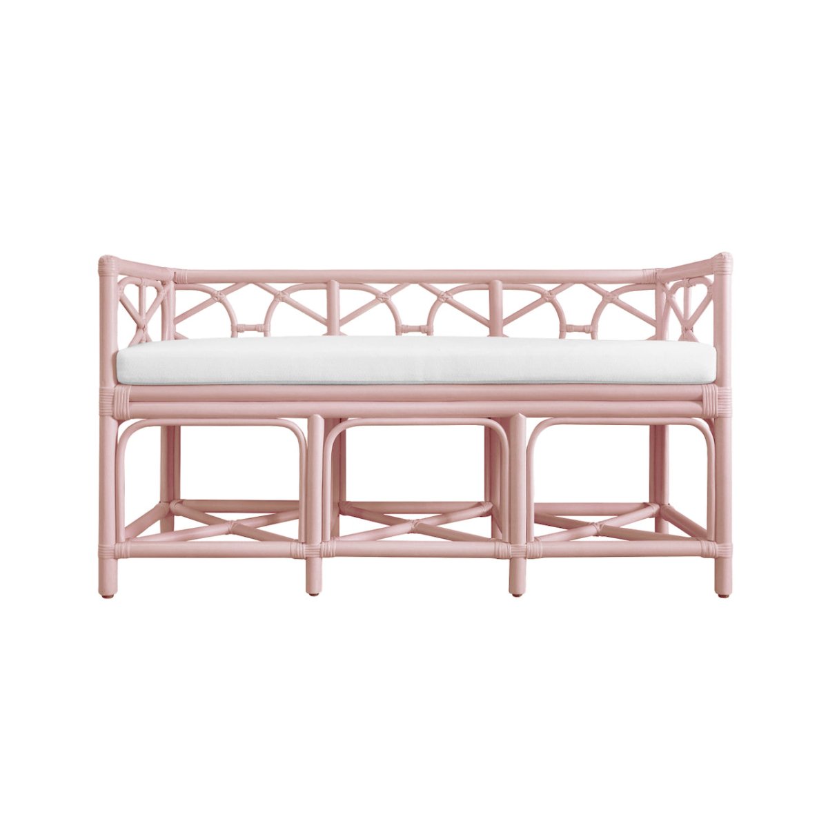 Worlds Away Ferguson Pink Bench at Fig Linens and Home - Front