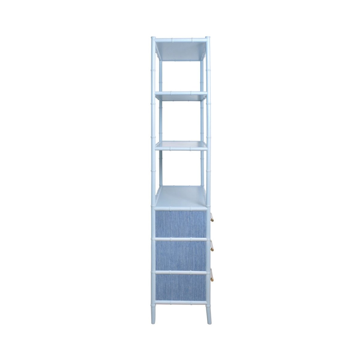 Flynn Blue Grasscloth Etagere by Worlds Away at Fig Linens and Home - Side View