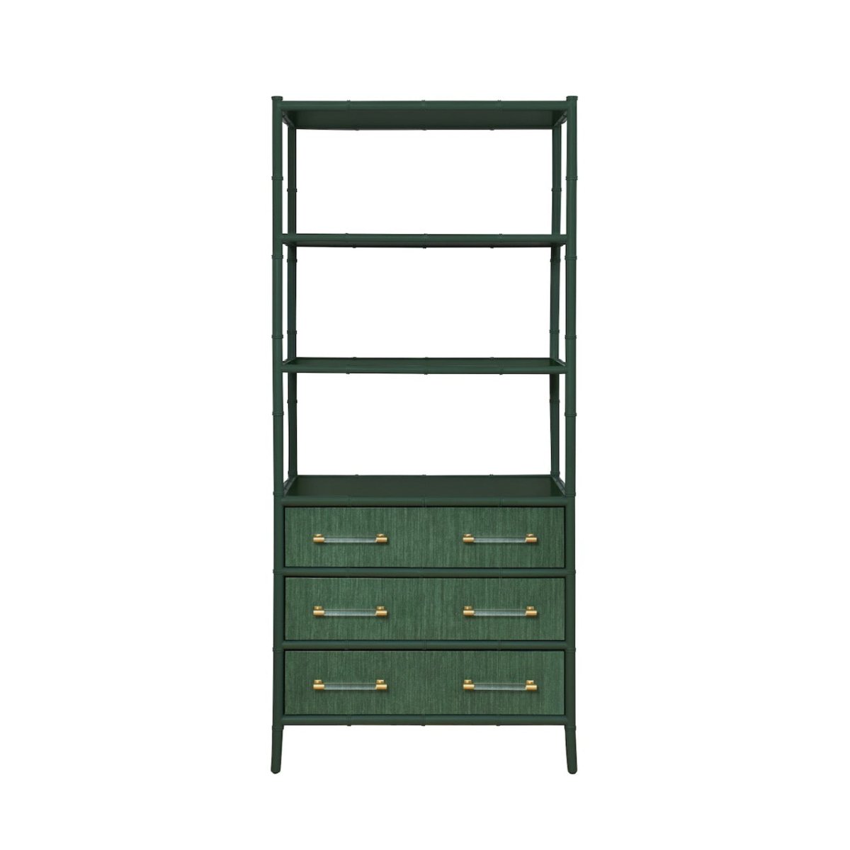 Flynn Green Grasscloth Etagere by Worlds Away at Fig Linens and Home - Front View