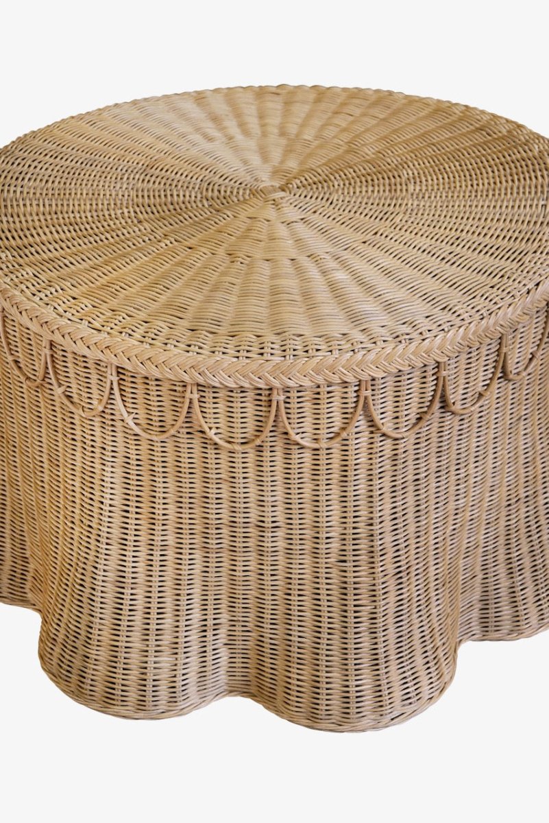 Giada Rattan Coffee Table by Worlds Away | Round Coffee Tables at Fig Linens and Home 3