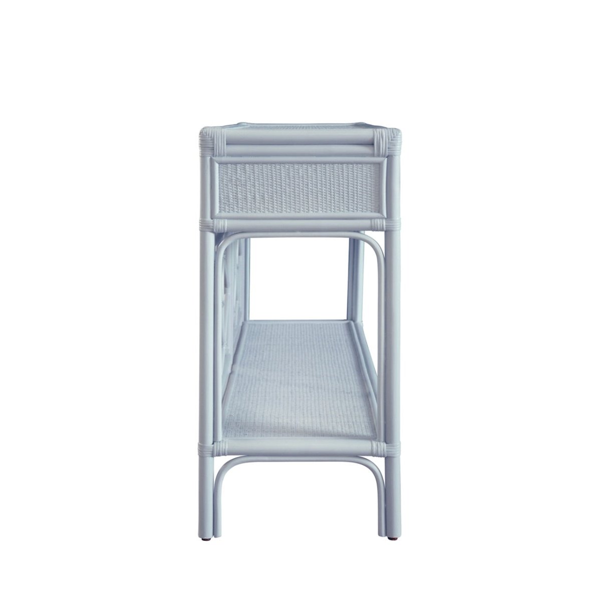 Gideon Light Blue Console Table by Worlds Away at Fig Linens and Home - Side View