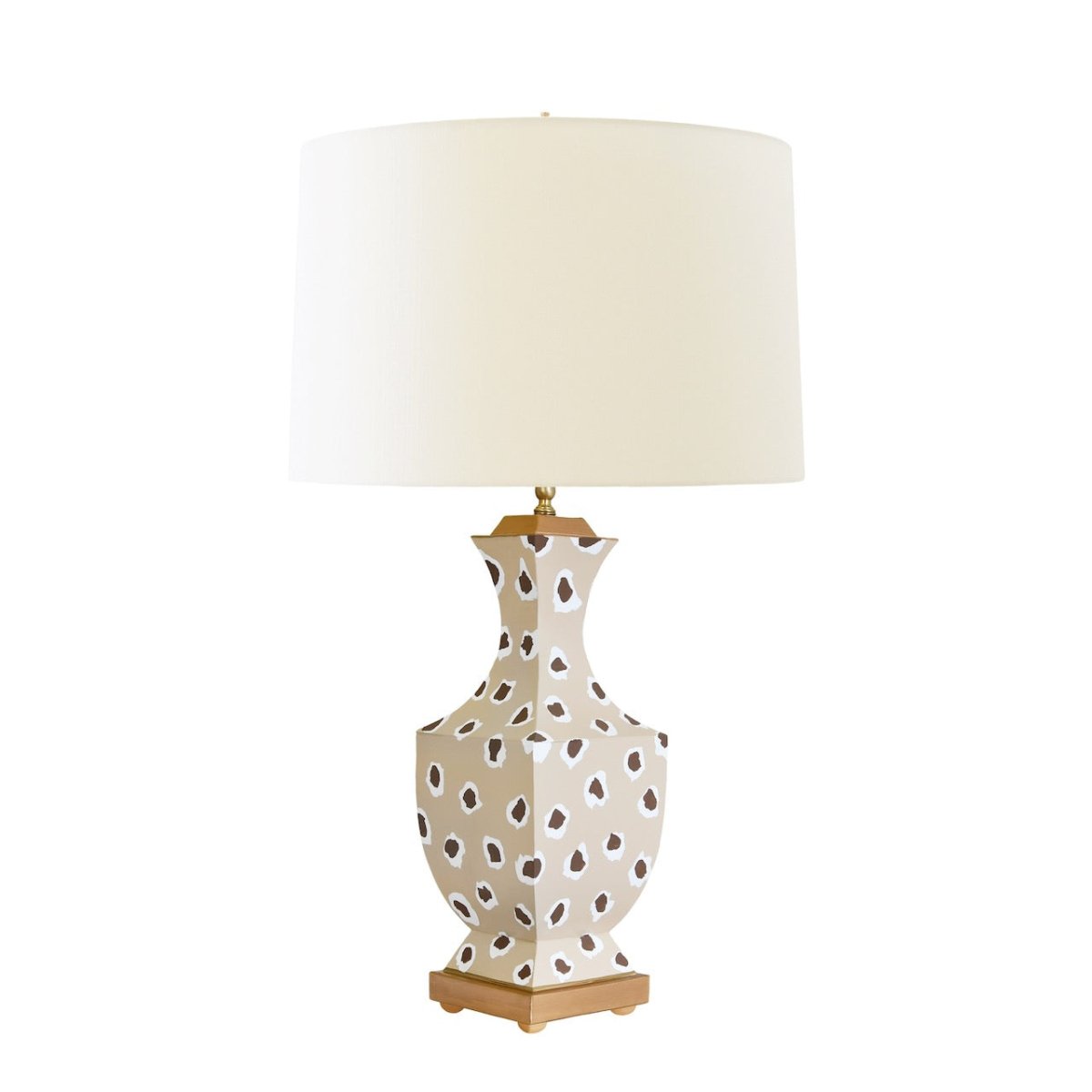 Gina Handpainted Brown Leopard Table Lamp by Worlds Away at Worlds Away - Angle View