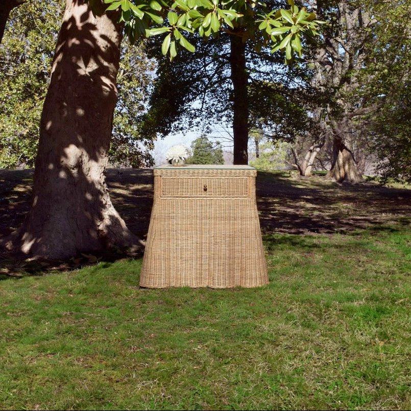 Giselle Scalloped Rattan Side Table | Worlds Away Furniture at Fig Linens and Home 2