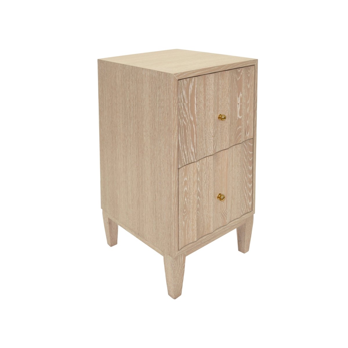 Hammond Cerused Oak Side Table by Worlds Away 29"H x 16.25"W x 18"D Cerused Oak at FIG LINENS AND HOME 2