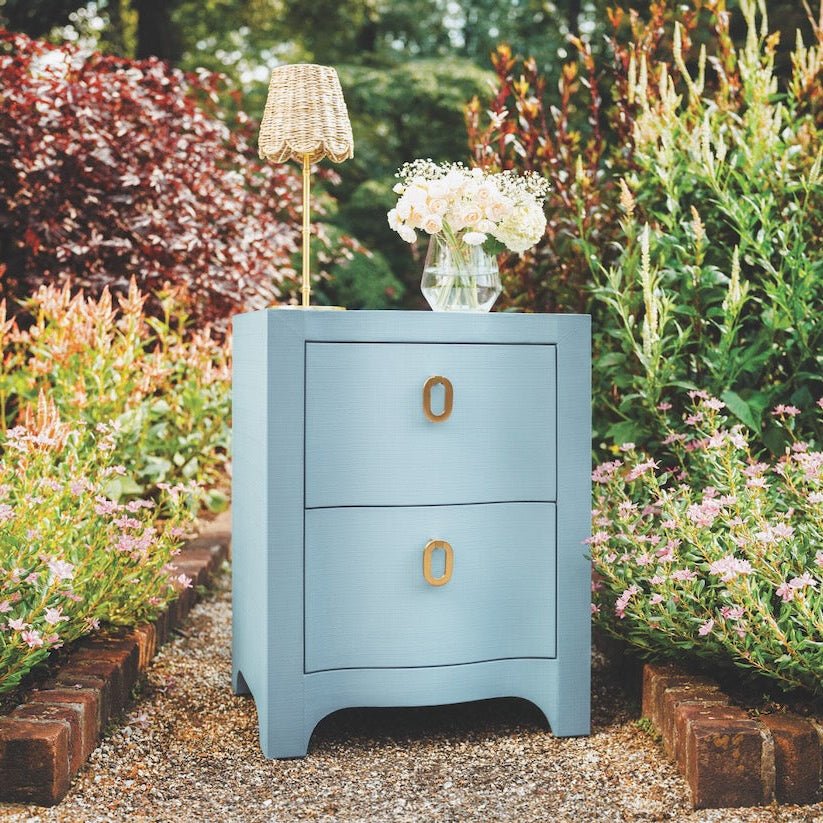 Helena Light Blue Side Table by Worlds Away | Bedside Chest at Fig Linens and Home - Lifestyle 4