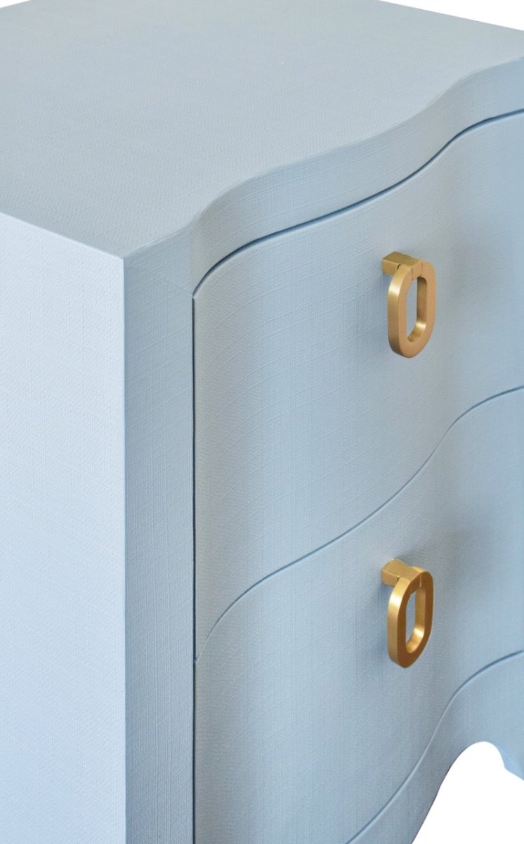 Helena Light Blue Side Table by Worlds Away | Bedside Chest at Fig Linens and Home - Detail View 1