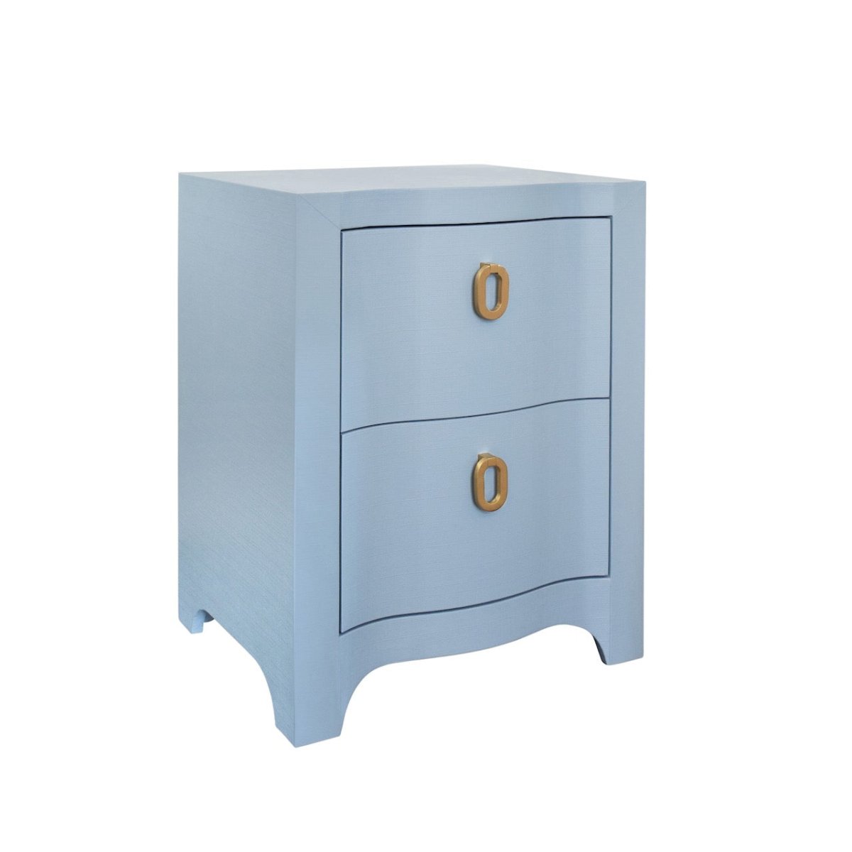 Helena Light Blue Side Table by Worlds Away | Bedside Chest at Fig Linens and Home - Angle View