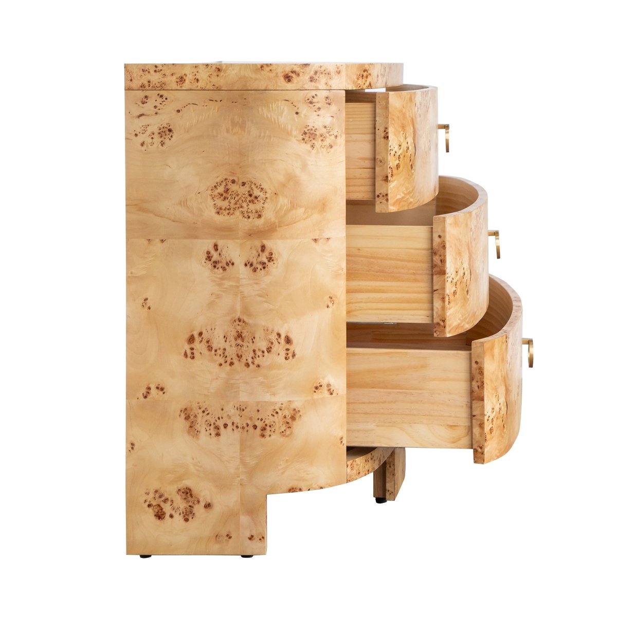 Henry Burlwood Demilune Chest by Worlds Away 35"H x 42"W x 20"D Burlwood at FIG LINENS AND HOME 4