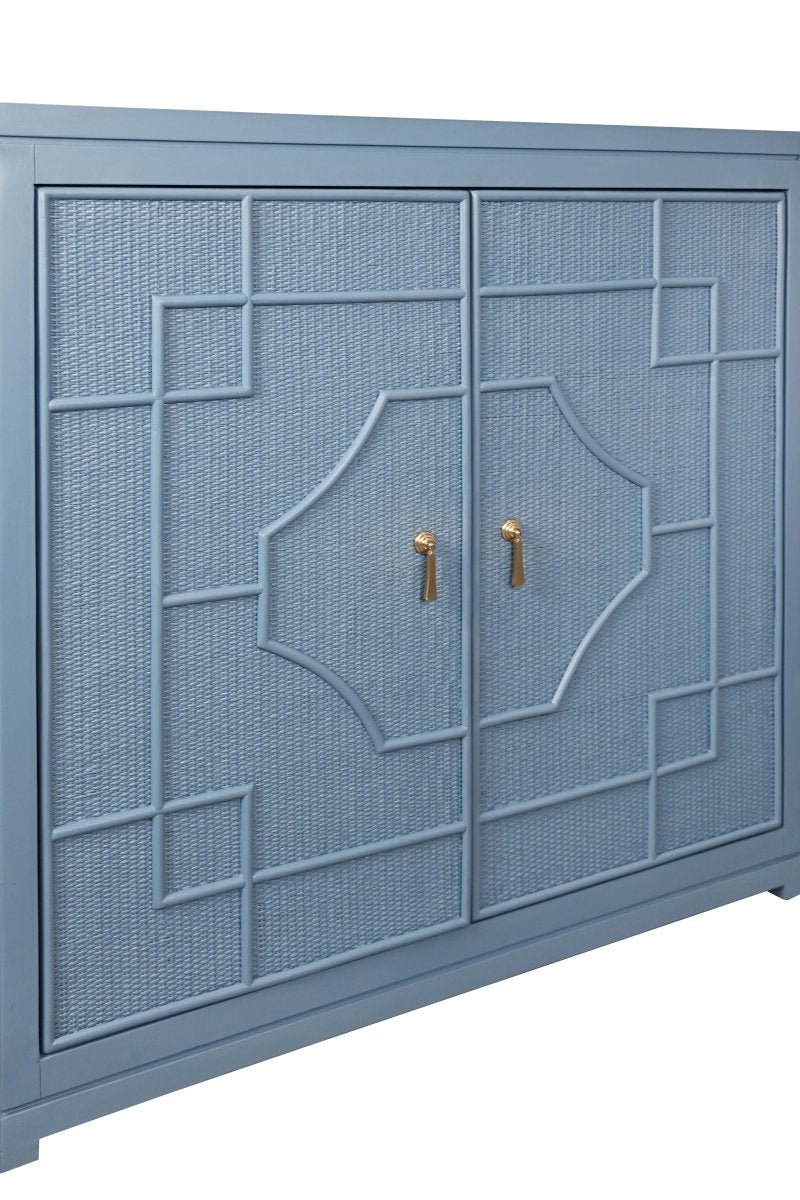 Isabel Capri Blue Buffet by Worlds Away | Cabinets & Sideboards at Fig Linens and Home - Detail 3