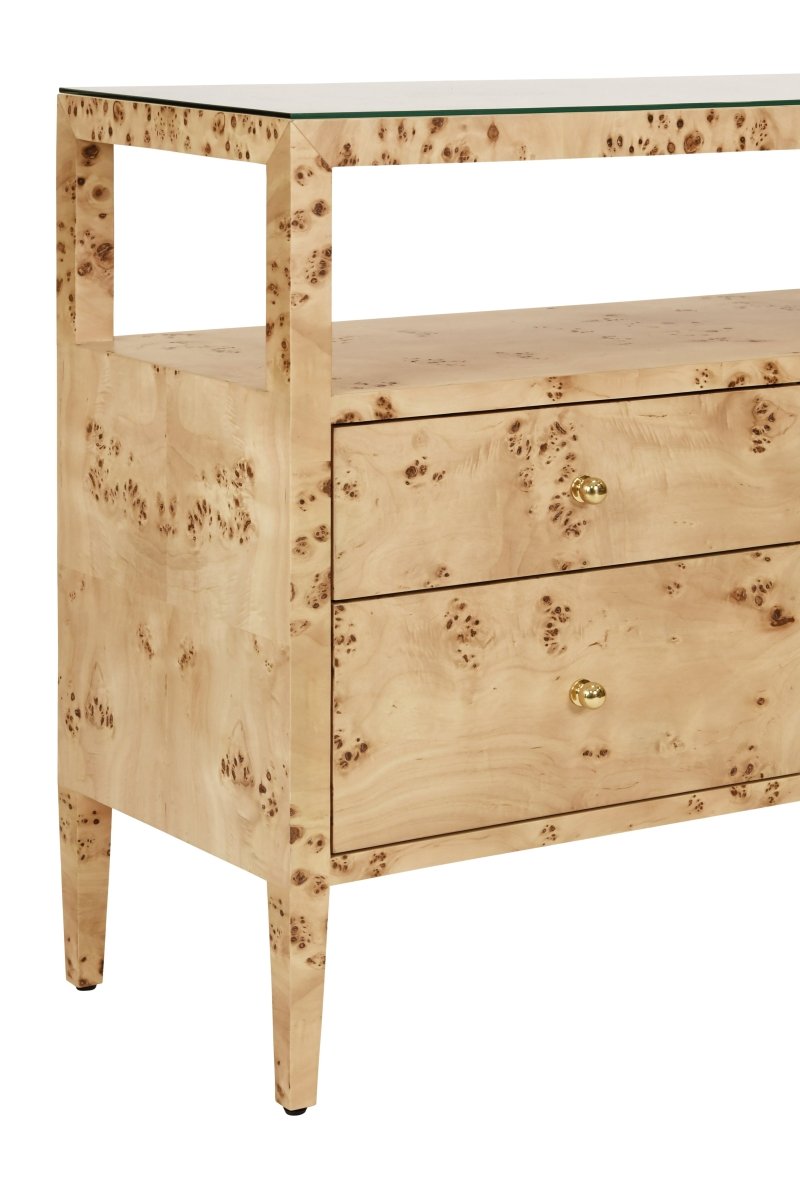 Jordan Burlwood Buffet Cabinet by Worlds Away at Fig Linens and Home - Detail View 1