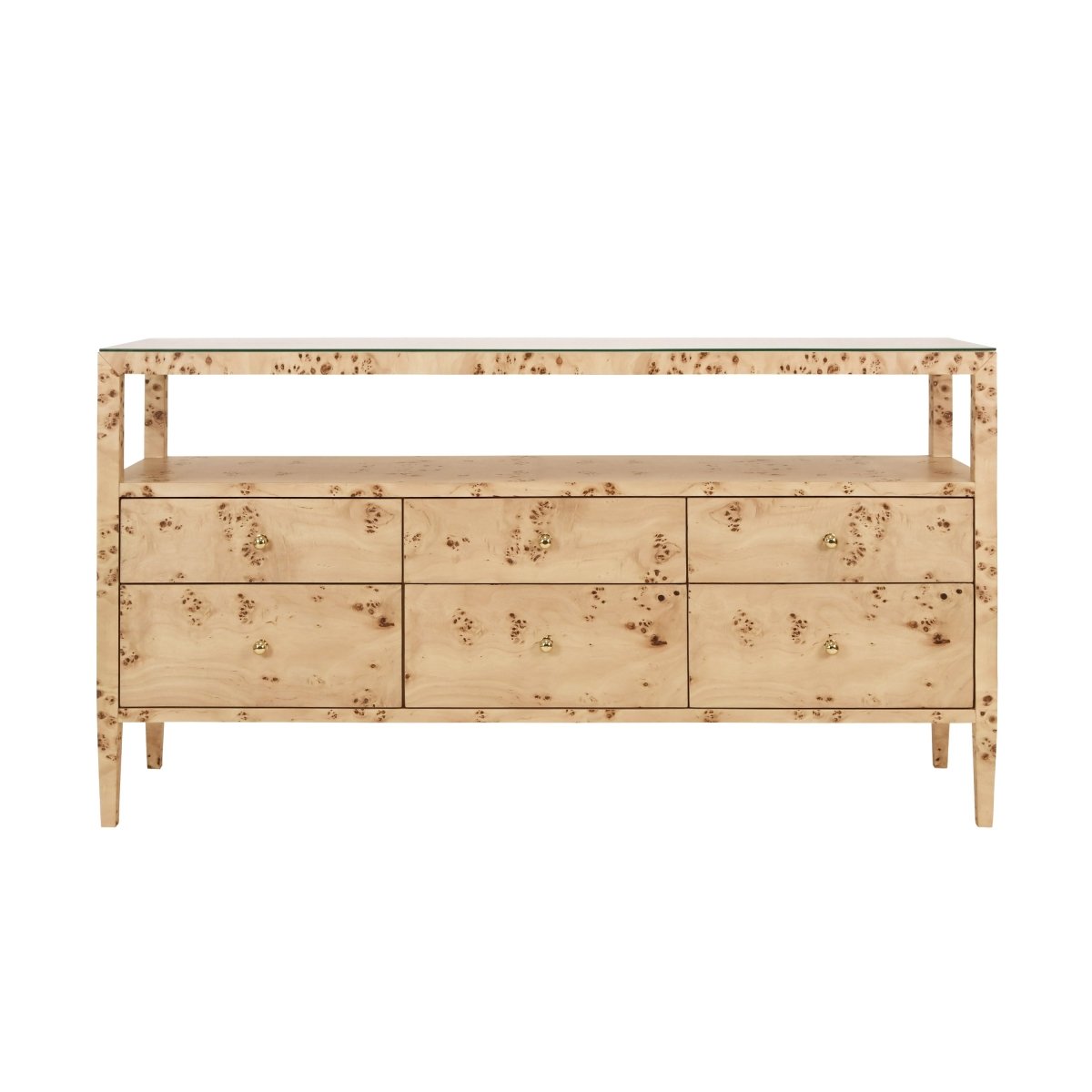 Jordan Burlwood Buffet Cabinet by Worlds Away at Fig Linens and Home - Front View