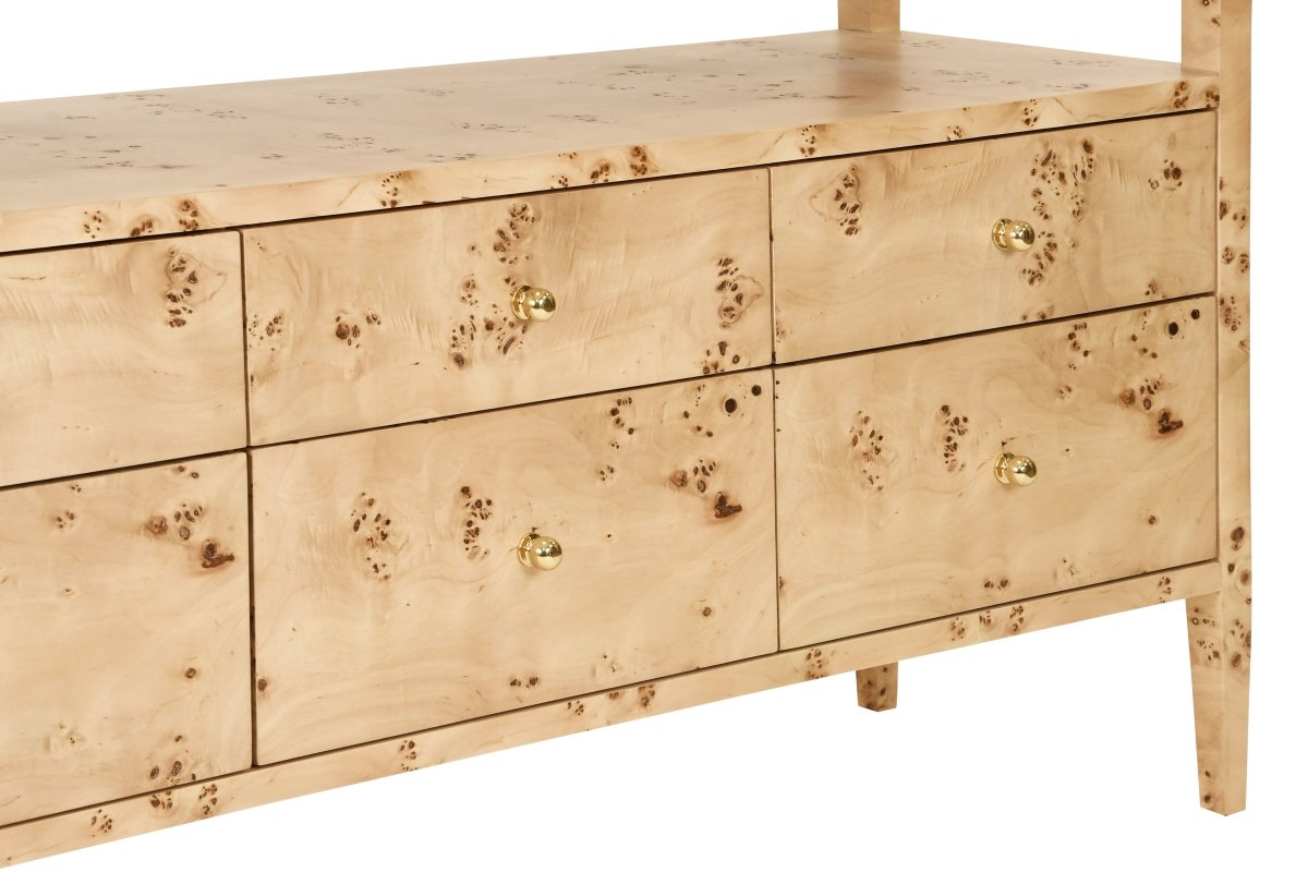 Jordan Burlwood Buffet Cabinet by Worlds Away at Fig Linens and Home - Detail View 2