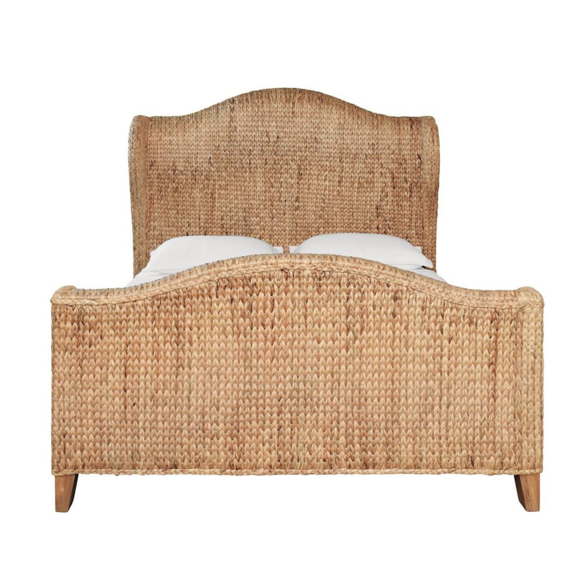 Jovi Queen Bed by Worlds Away at Fig Linens and Home | Coastal Winged Headboard Bed 1