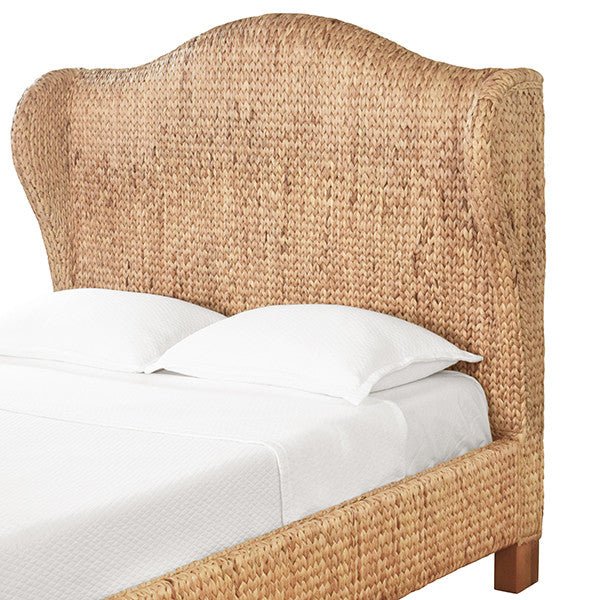 Jovi Twin Bed by Worlds Away | Winged Headboard Woven Coastal Bed at Fig Linens and Home 5