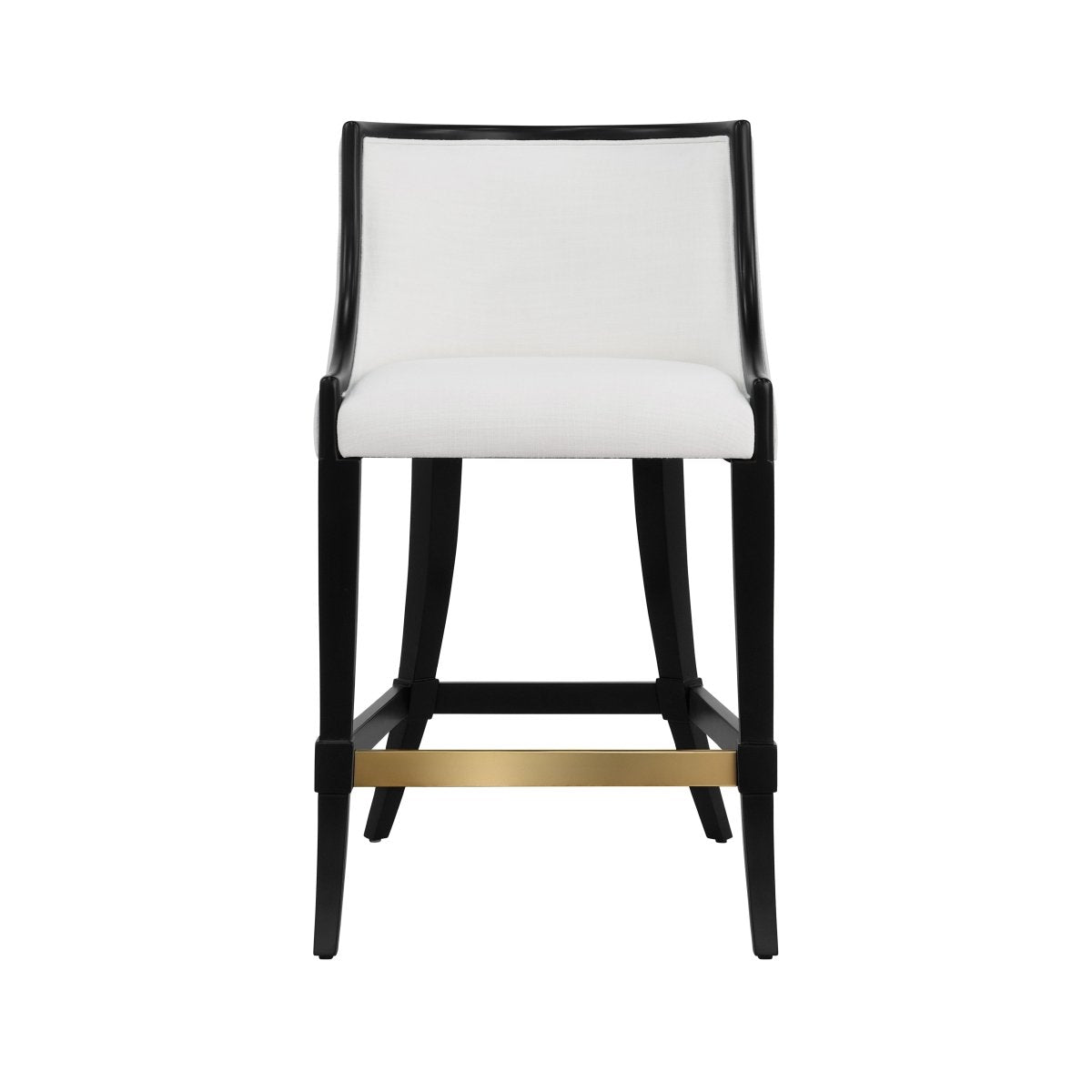 Keaton Black Counter Stool by Worlds Away | Kitchen and Bar Stool Front View