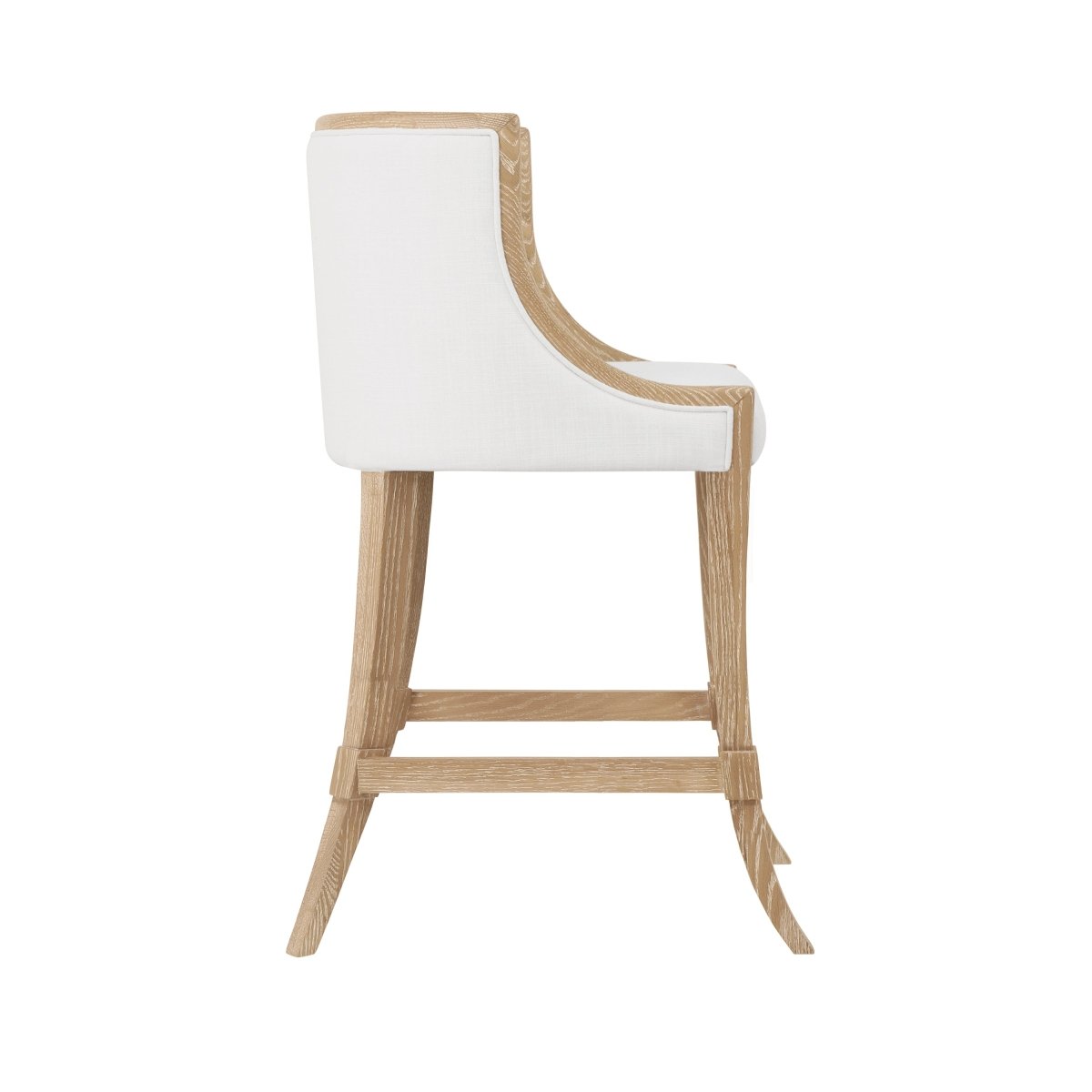 Keaton Cerused Oak Counter Stool by Worlds Away | Kitchen and Bar Seating Side View