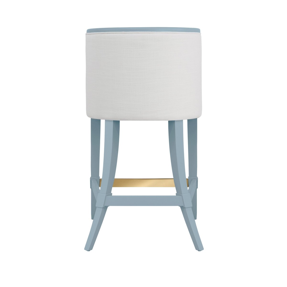 Keaton Light Blue Counter Stool by Worlds Away | Kitchen and Bar Stool Back View