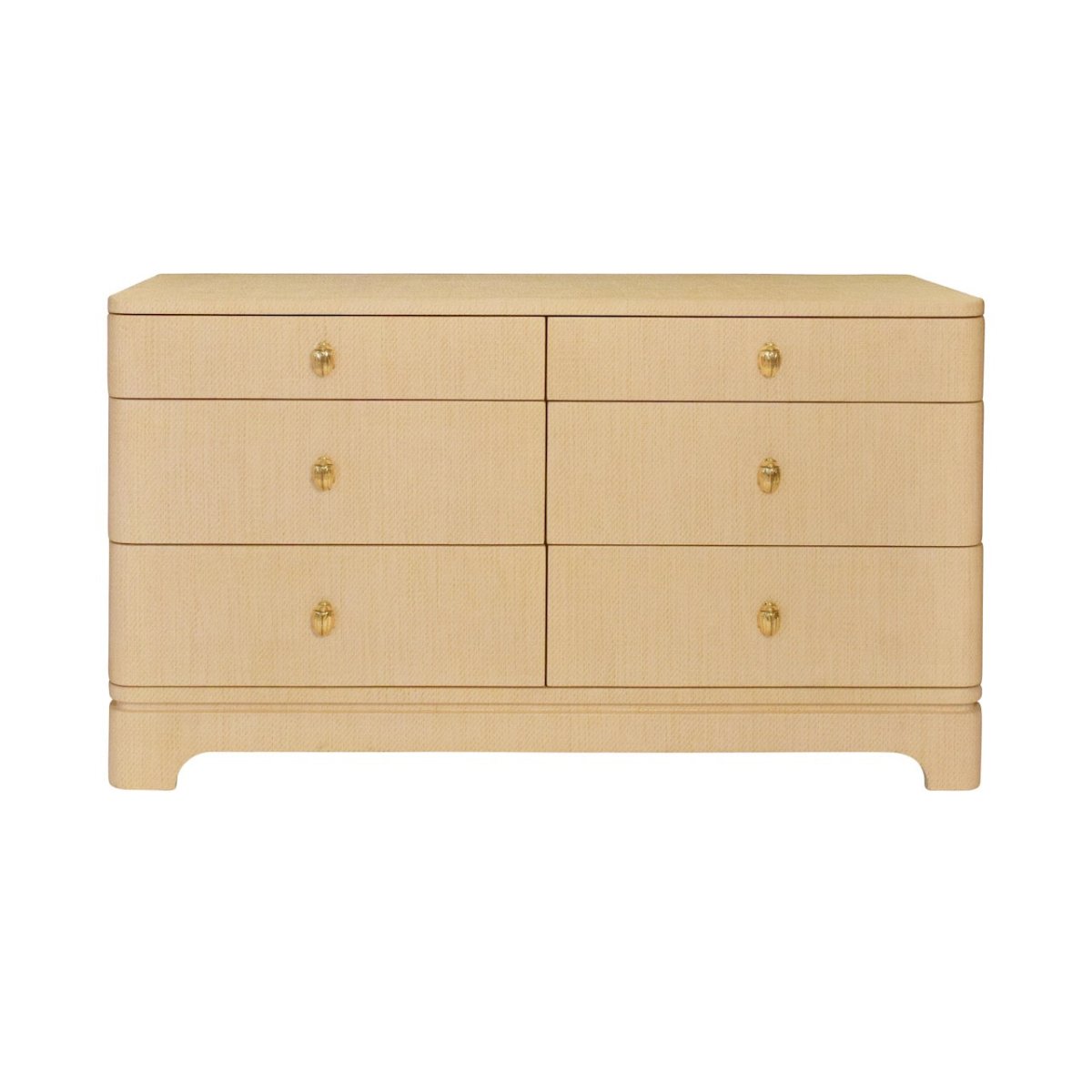 Kilmer Natural 6-Drawer Dresser | Worlds Away Chest of Drawers at Fig Linens and Home - Front View