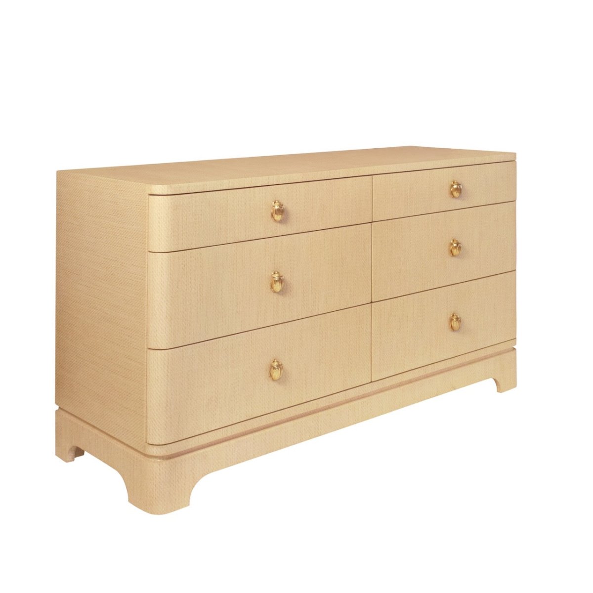 Kilmer Natural 6-Drawer Dresser | Worlds Away Chest of Drawers at Fig Linens and Home - Angle View
