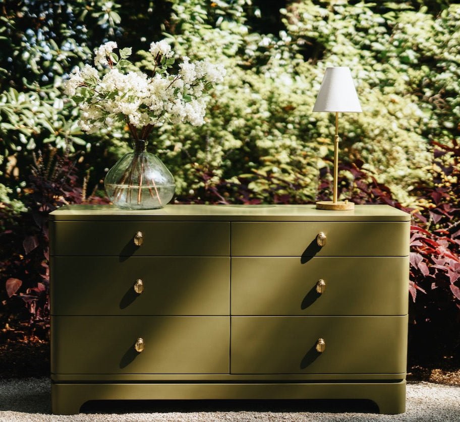 Kilmer Olive Green Cabinet by Worlds Away at Fig Linens and Home - Dresser Lifestyle 2
