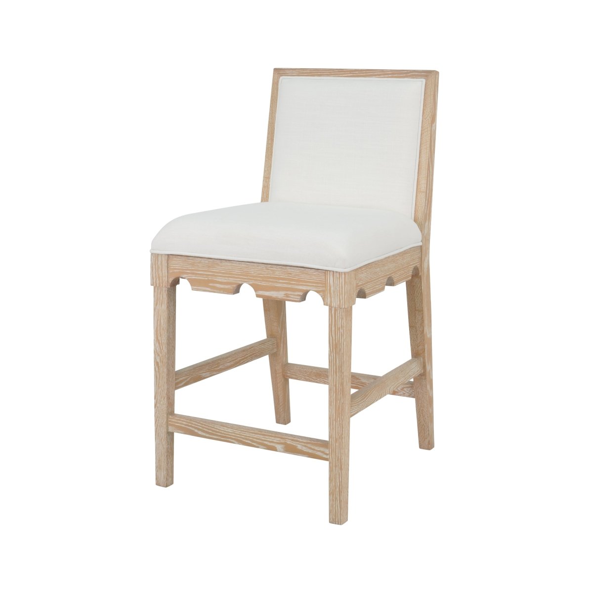 Lanister Cerused Oak Bar & Counter Stool by Worlds Away 40.25"H x 19.25"W x 22.25"D Cerused Oak at FIG LINENS AND HOME 2