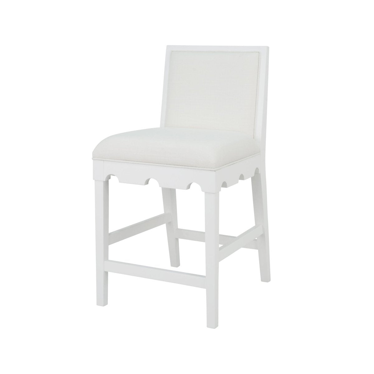 Lanister White Bar & Counter Stool by Worlds Away 40.25"H x 19.25"W x 22.25"D White at FIG LINENS AND HOME 2