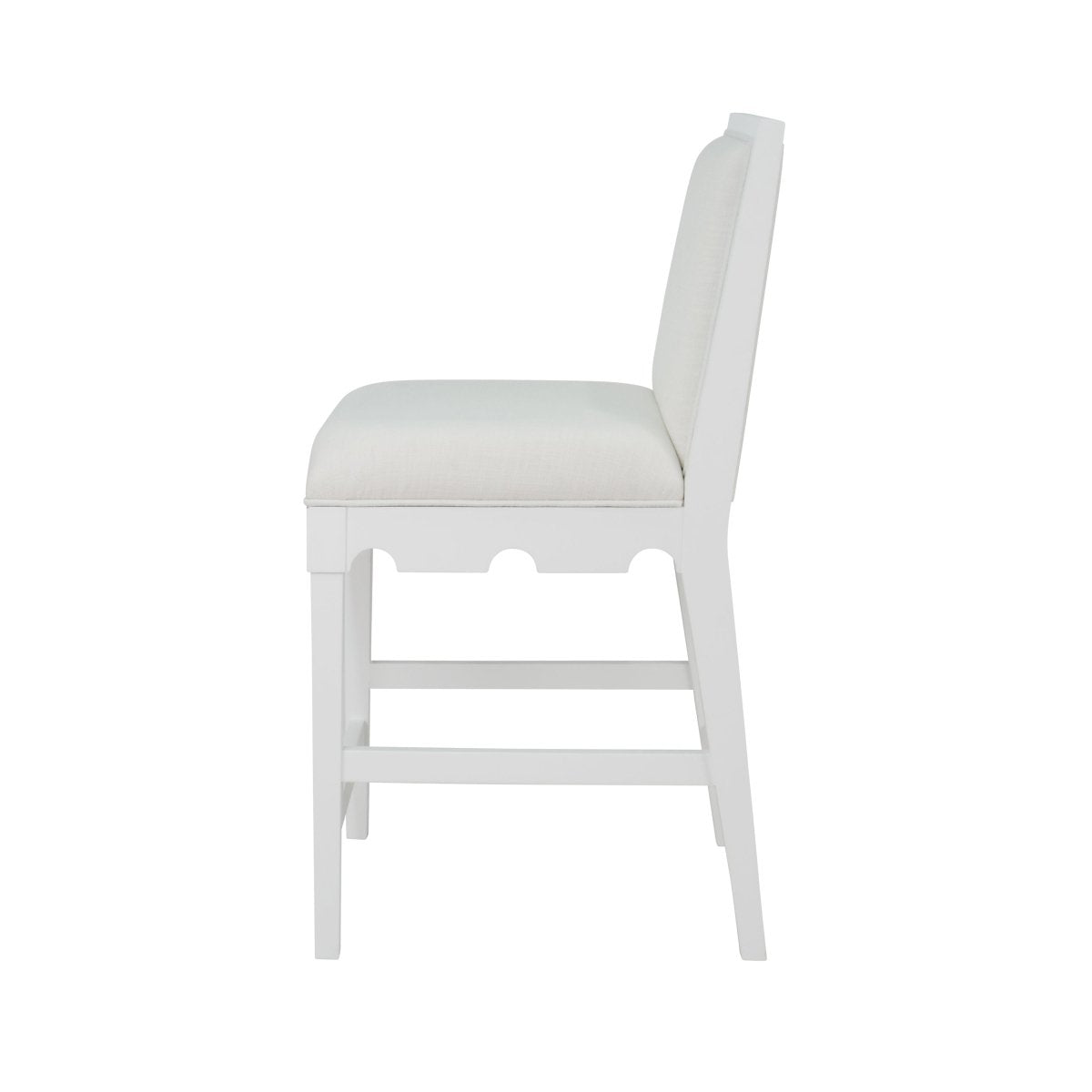 Lanister White Bar & Counter Stool by Worlds Away 40.25"H x 19.25"W x 22.25"D White at FIG LINENS AND HOME 4