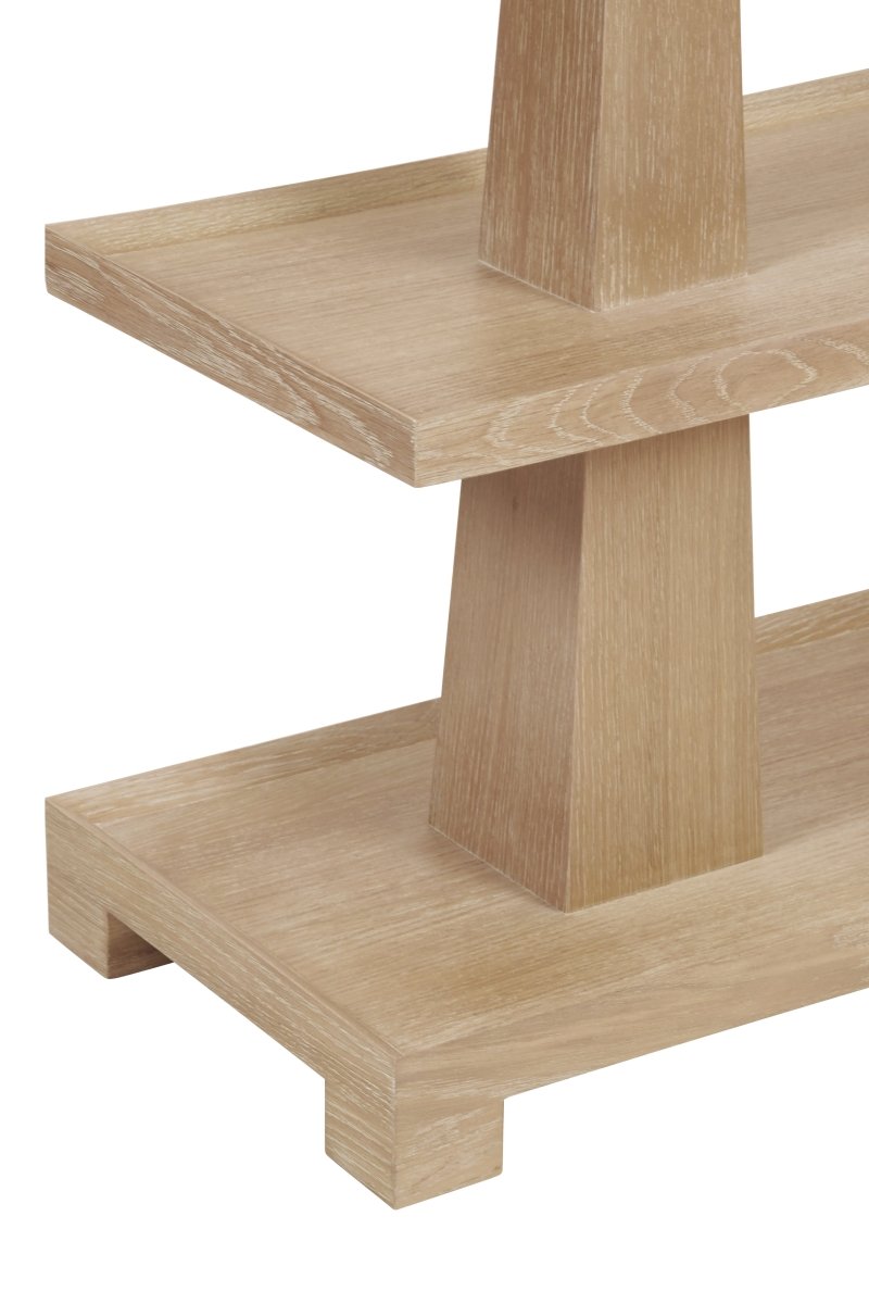Lowen Cerused Oak Console Table by Worlds Away at Fig Linens and Home - Detail of Corner View