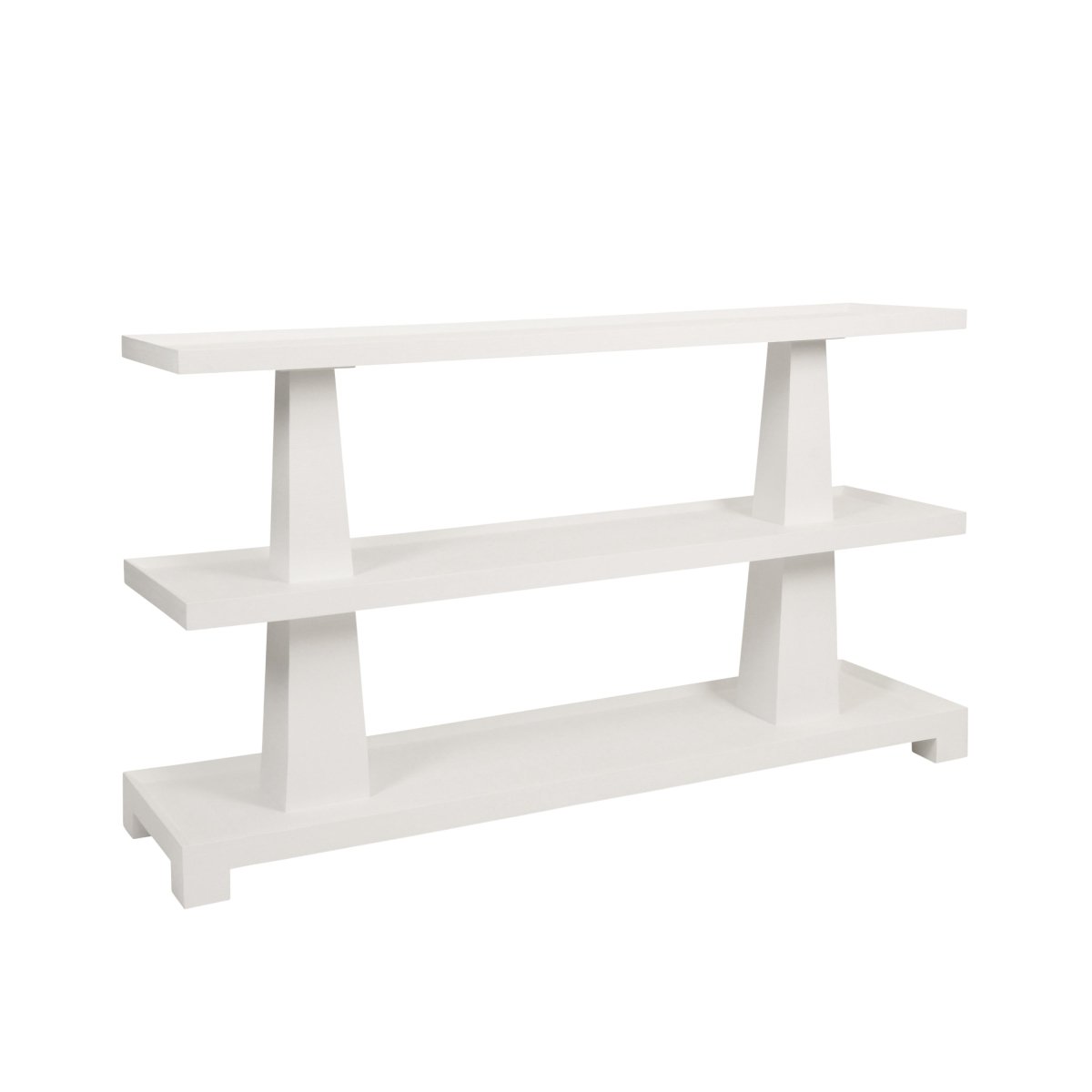 Lowen White Console Table by Worlds Away at Fig Linens and home - Angle View