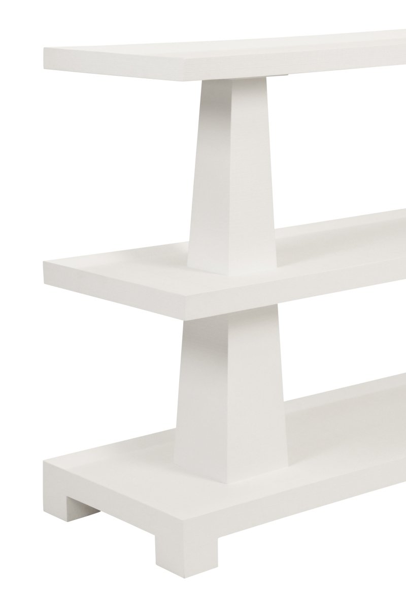 Lowen White Console Table by Worlds Away at Fig Linens and home - Detail View