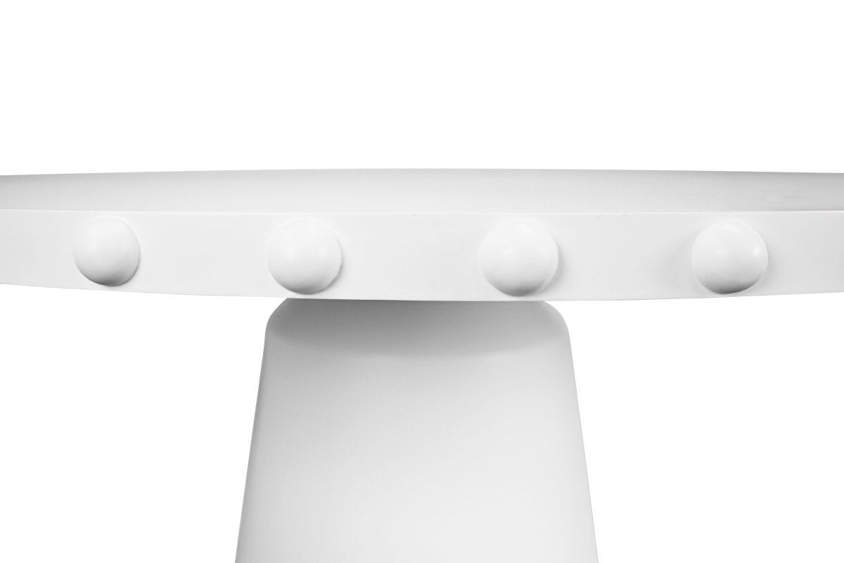 Lucian Round White Dining Table by Worlds Away at Fig Linens and Home - Detail 3