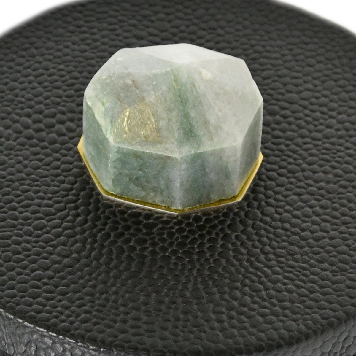 Marlene Round Black Faux Leather Container by Worlds Away 4.7" H x 5.9" W x 5.9" D Black at FIG LINENS AND HOME 2