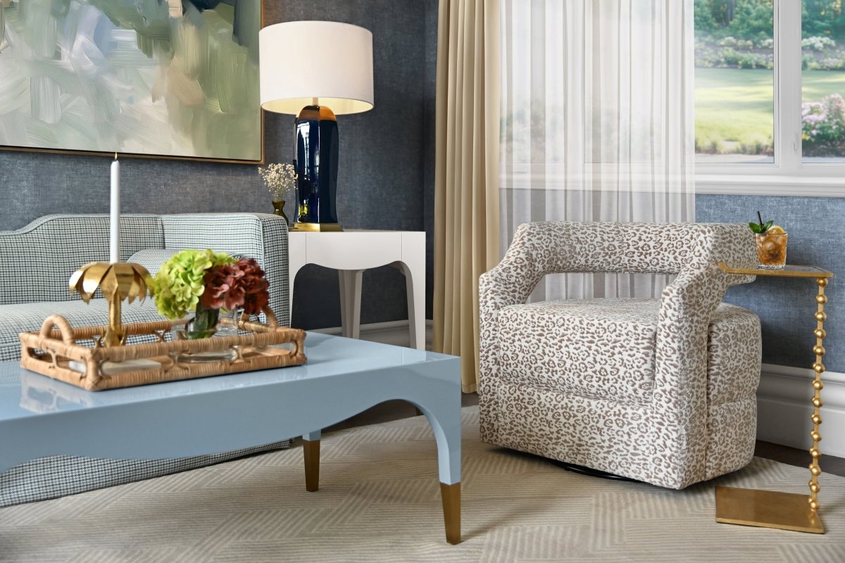 Medina Light Blue Coffee Table by Worlds Away at Fig Linens and Home - Lifestyle View