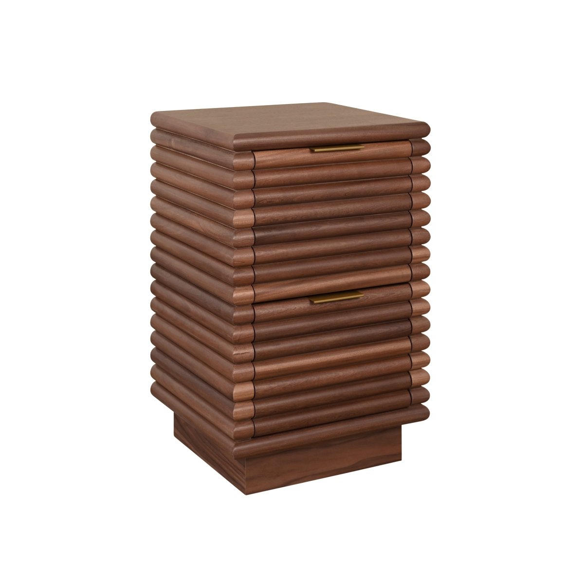 Nayla Walnut Side Table by Worlds Away 29.25"H x 20"W x 18D" Walnut at FIG LINENS AND HOME 3
