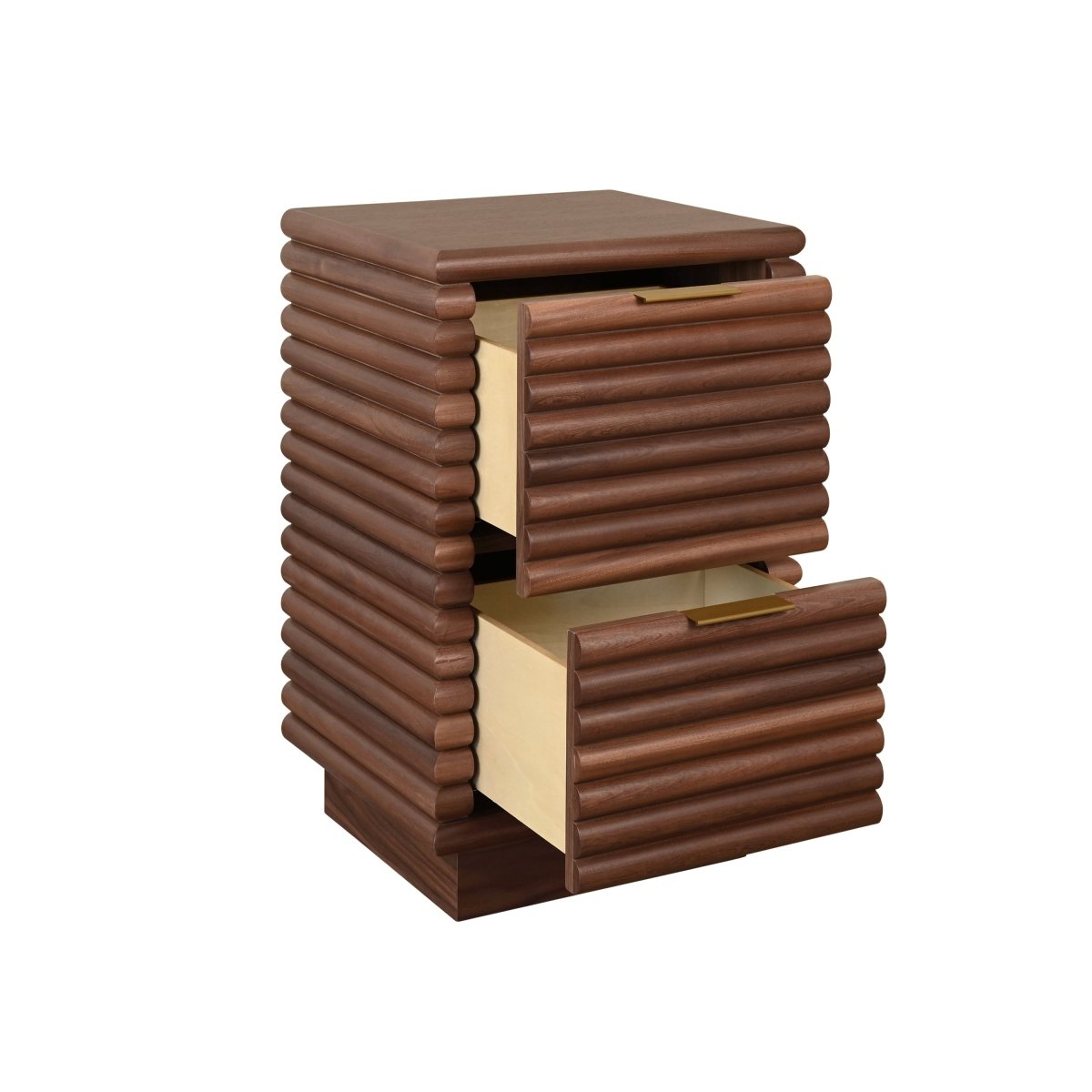 Nayla Walnut Side Table by Worlds Away 29.25"H x 20"W x 18D" Walnut at FIG LINENS AND HOME 2