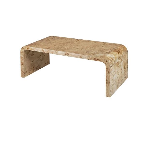 Newbury Light Burlwood Waterfall Coffee Table by Worlds Away at Fig Linens and Home