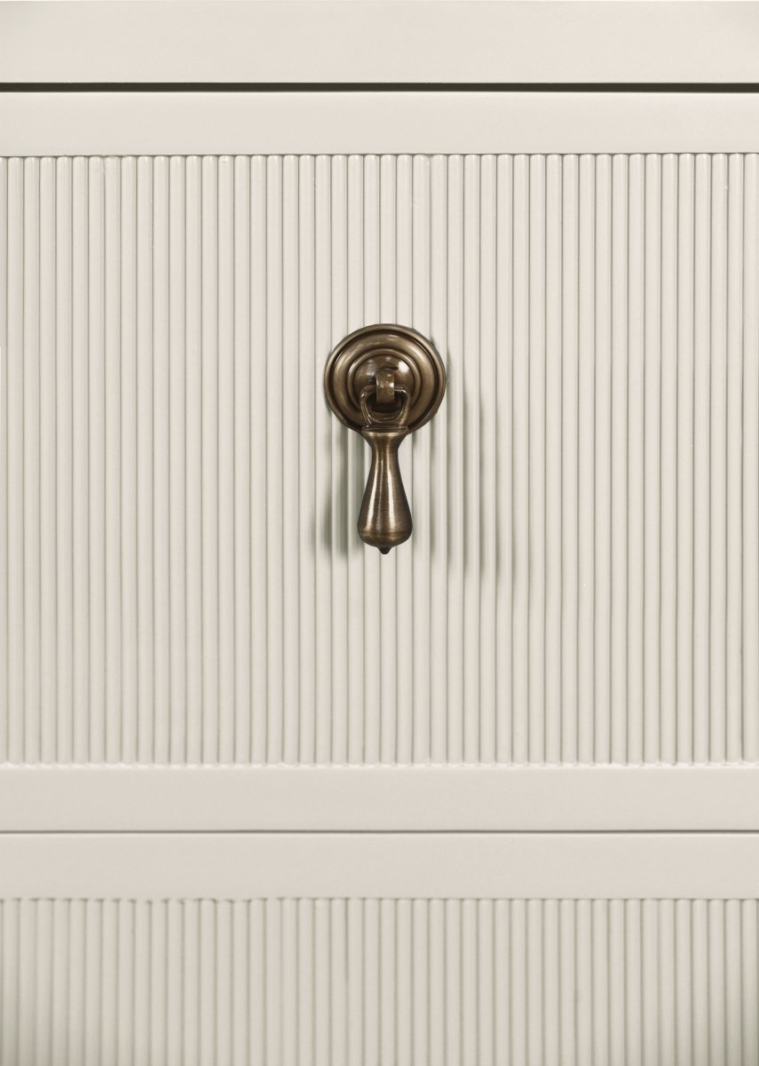 Worlds Away Novalie Antique White Side Table at Fig Linens and Home - Hardware View 2