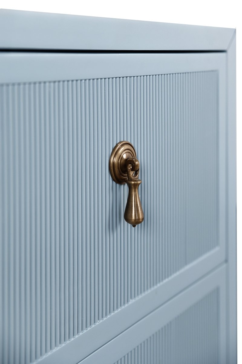 Novalie Light Blue Side Table by Worlds Away at Fig Linens and Home -Hardware Detail 1