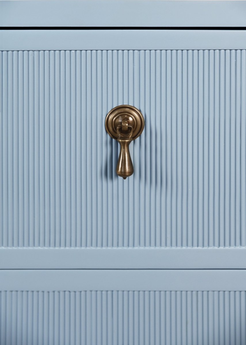 Novalie Light Blue Side Table by Worlds Away at Fig Linens and Home -Hardware Detail 2
