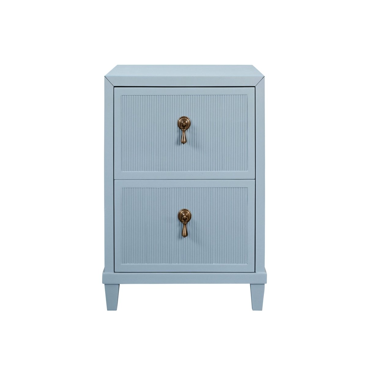Novalie Light Blue Side Table by Worlds Away at Fig Linens and Home - Front View of Night Stand