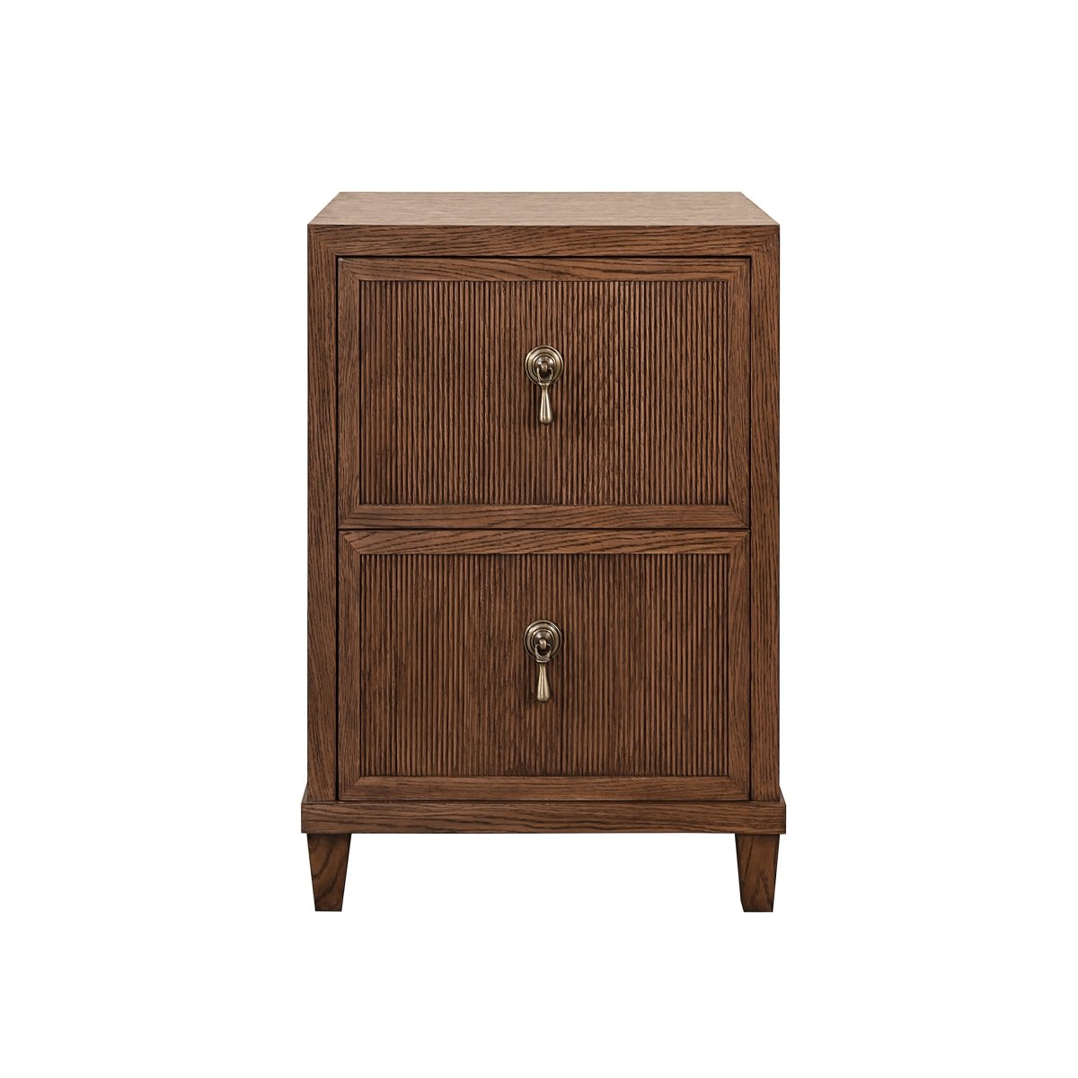 Worlds Away Novalie Provincial Brown Oak Side Table at Fig Linens and Home - Front View