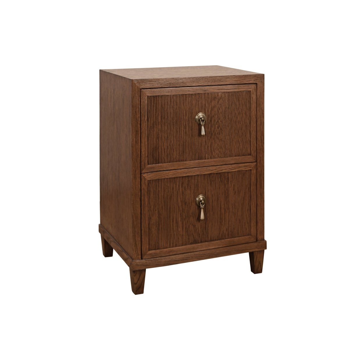 Worlds Away Novalie Provincial Brown Oak Side Table at Fig Linens and Home - Angle View